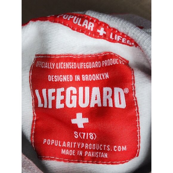 Lifeguard Nantasket Beach Embroidered Silver Red Letters Boys Cotton Poly Hoodie - Picture 13 of 16